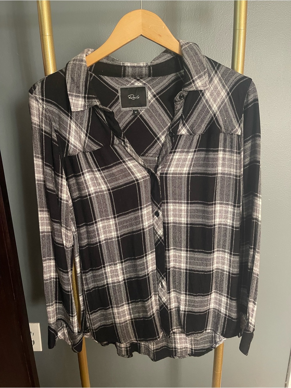 Rails Hunter Black & White Plaid Button-Up Shirt